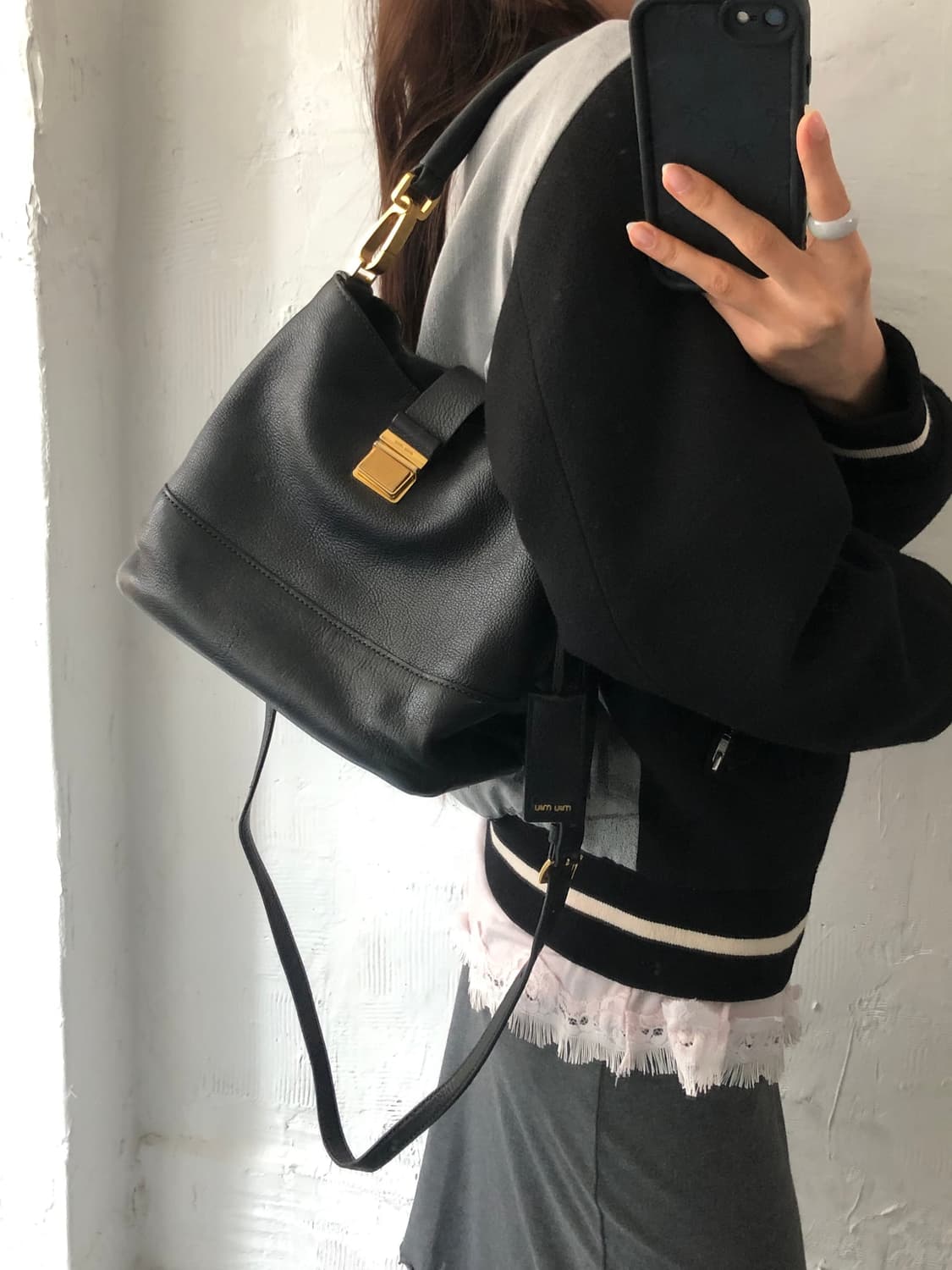 Miu Miu 미우미우 블랙 마드라스 숄더백 상품이미지1