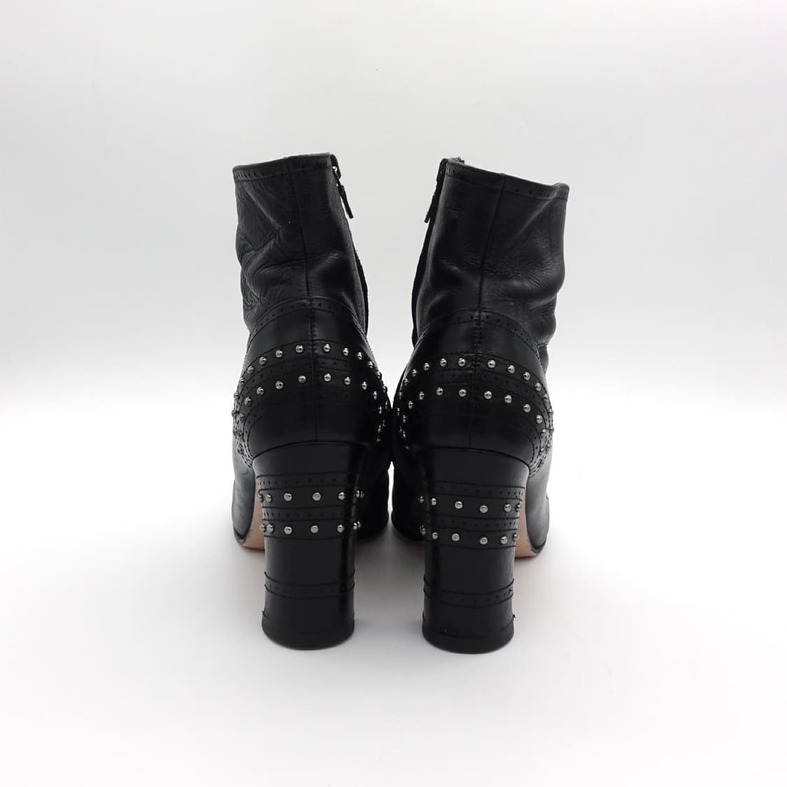[35/5, 230] PRADA 프라다 스터드 라운드토 레더 부츠 상품이미지5