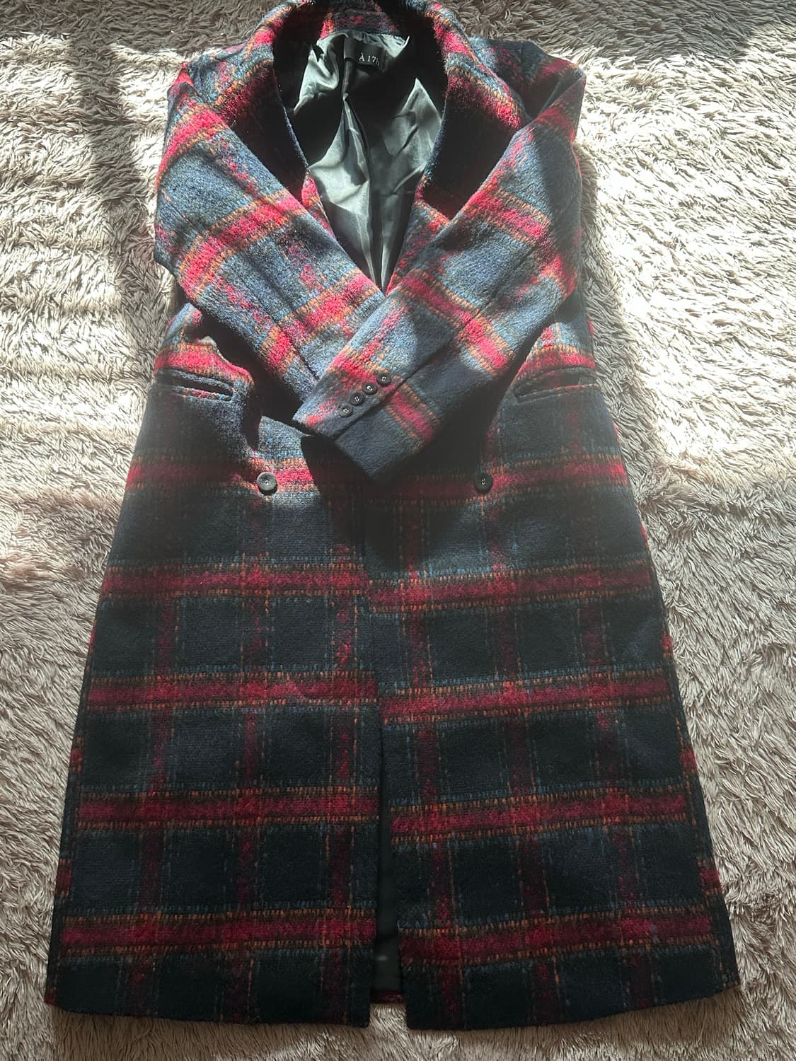 프리미엄 체크 롱코트 상품이미지1