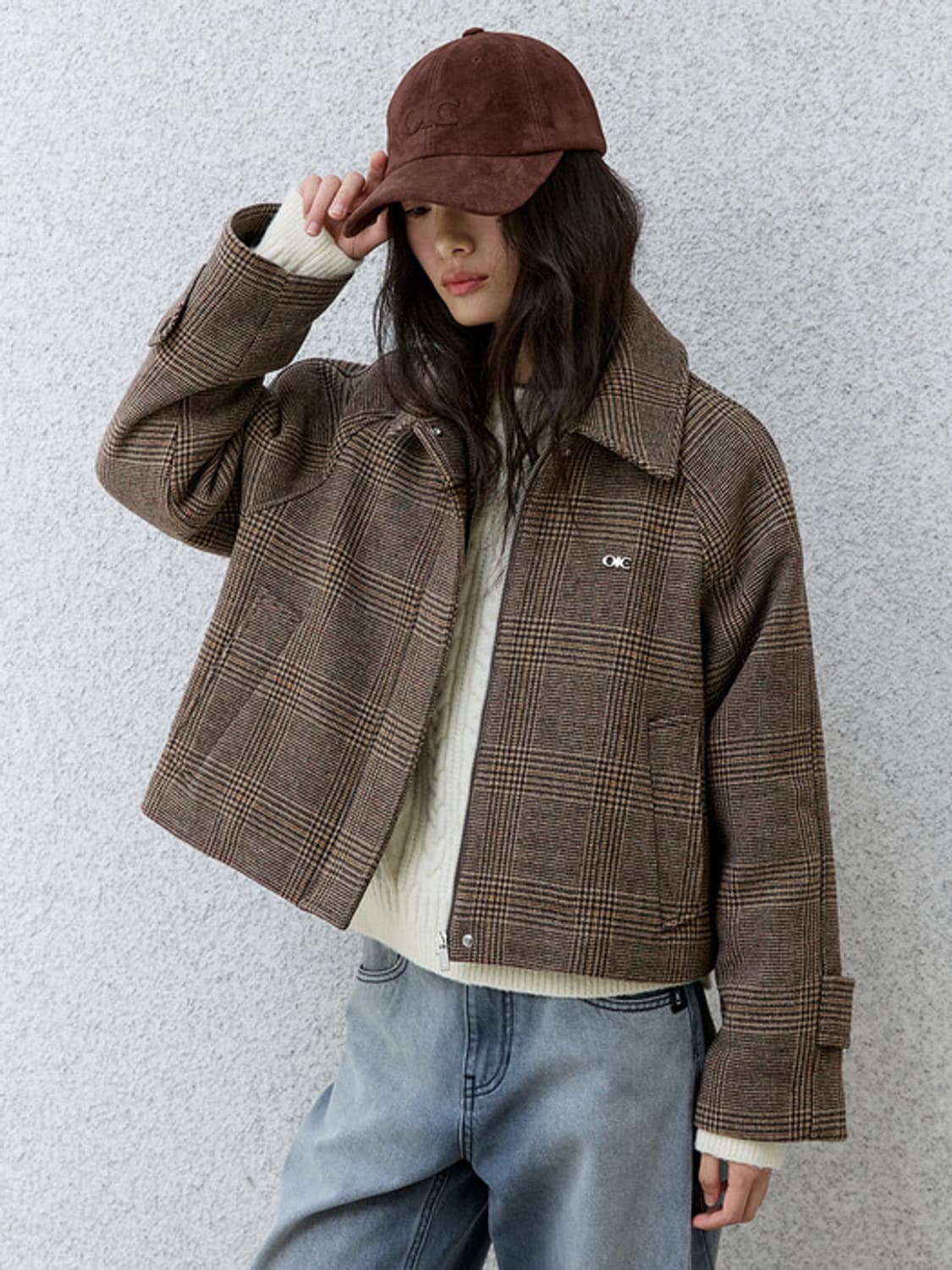 오아이오아이 OIC 체크 숏 울 자켓 상품이미지3
