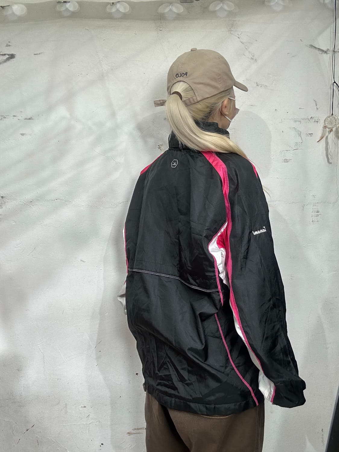 미즈노 일본 블랙 핑크 오버핏 바람막이 올드스쿨 트랙 자켓 M 상품이미지3