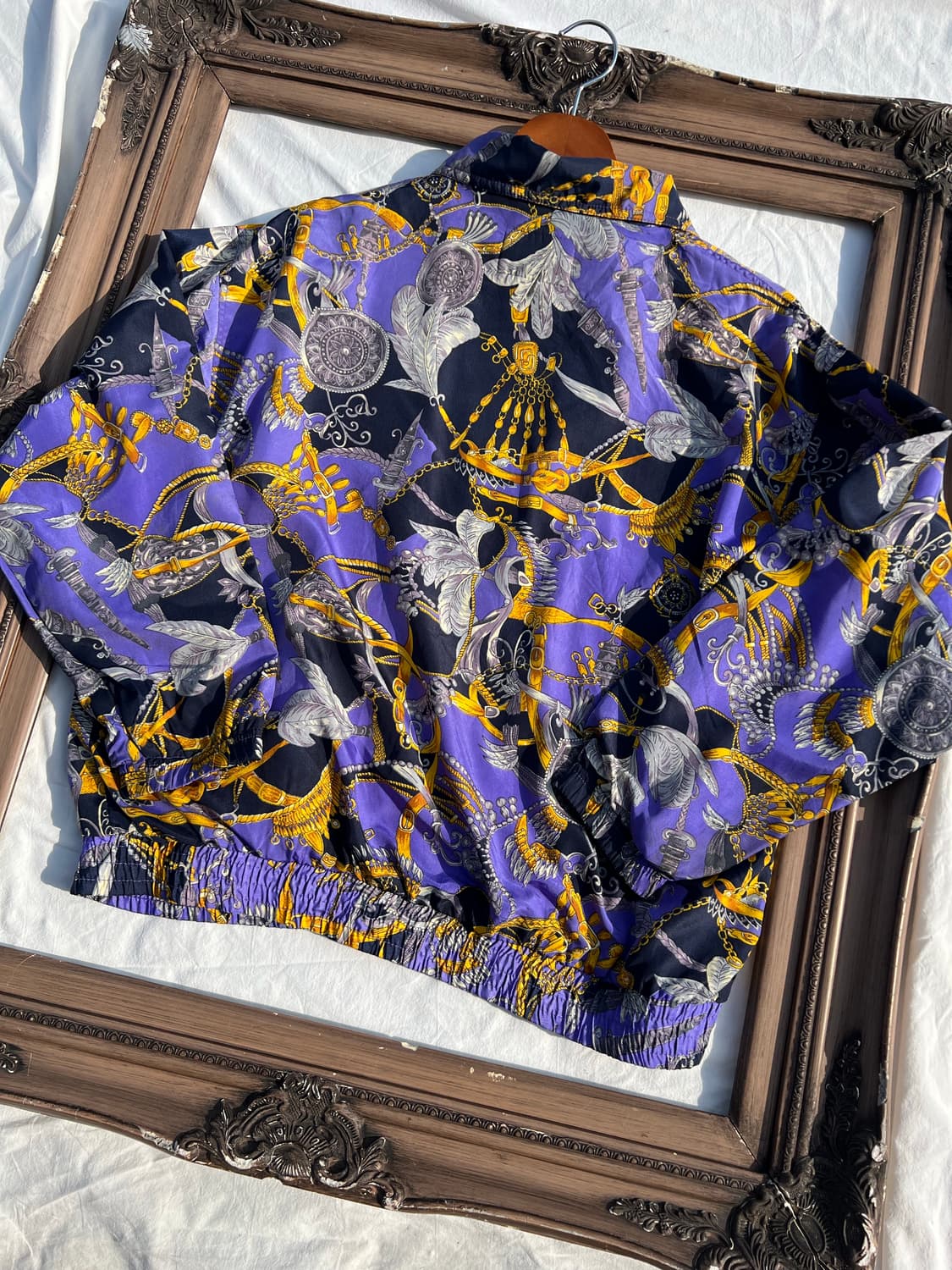 퍼플 바로크 패턴 윈드브레이커 자켓 상품이미지5