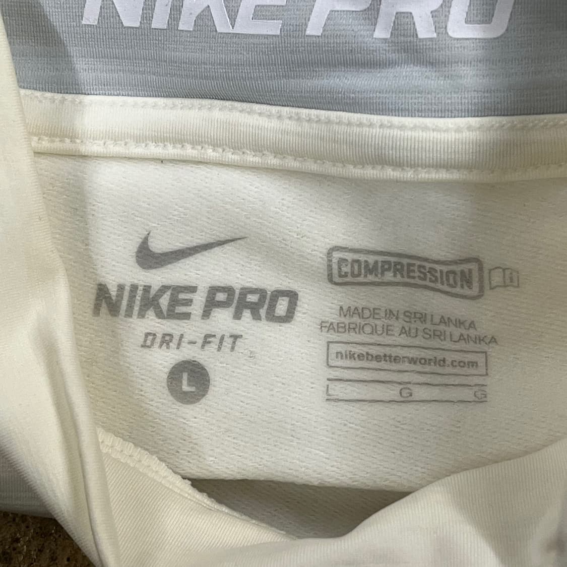 [정품/L] 나이키 프로 긴팔 화이트 b16 상품이미지5
