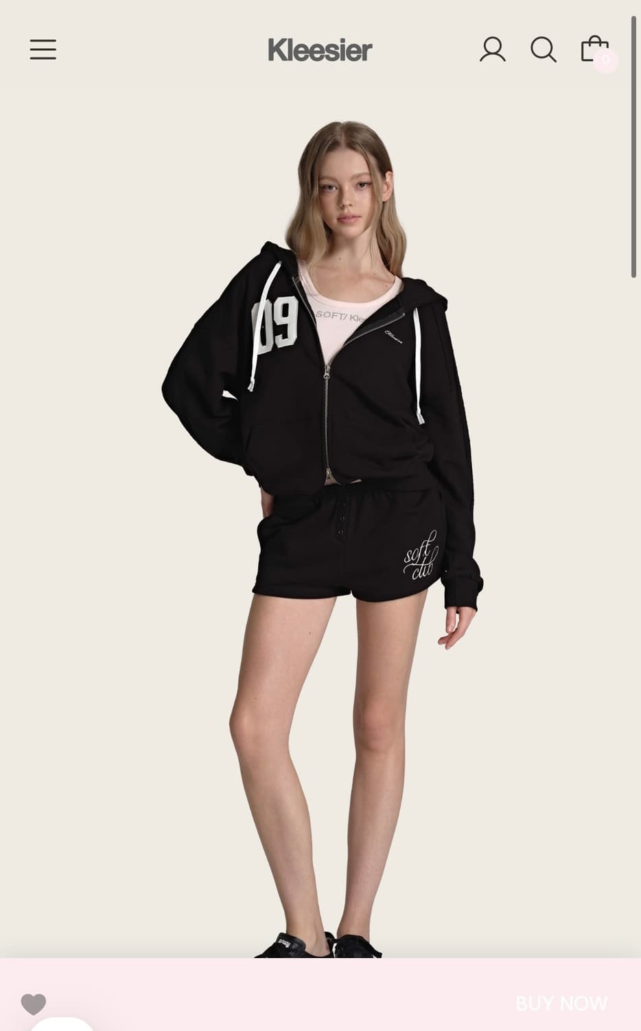 클리시어 넘버링 09 후드집업 블랙 기모 새상품 상품이미지1