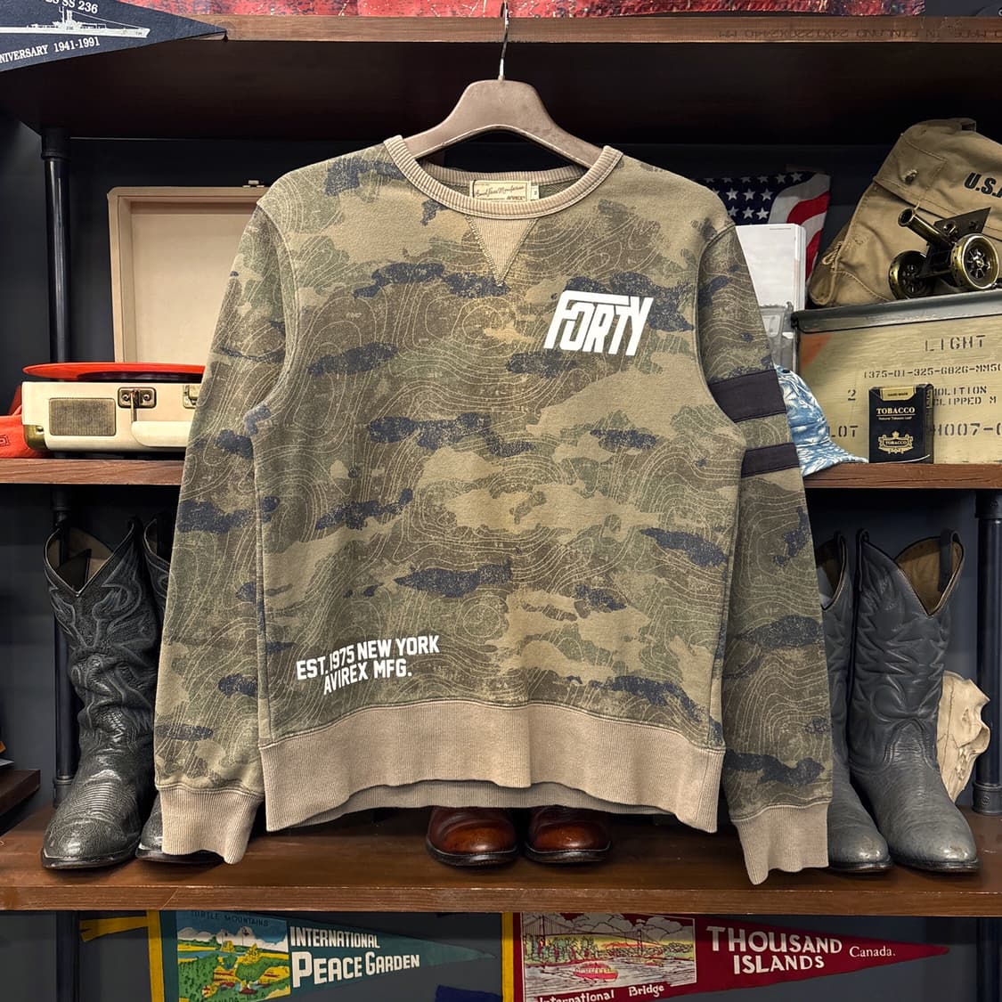 아비렉스 40주년 FORTY 컨투어라인 카모 코튼스웻셔츠 N1239 상품이미지1