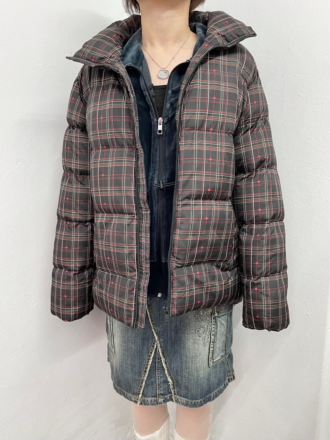 포니 하트 체크 패딩❤️ 상품이미지2