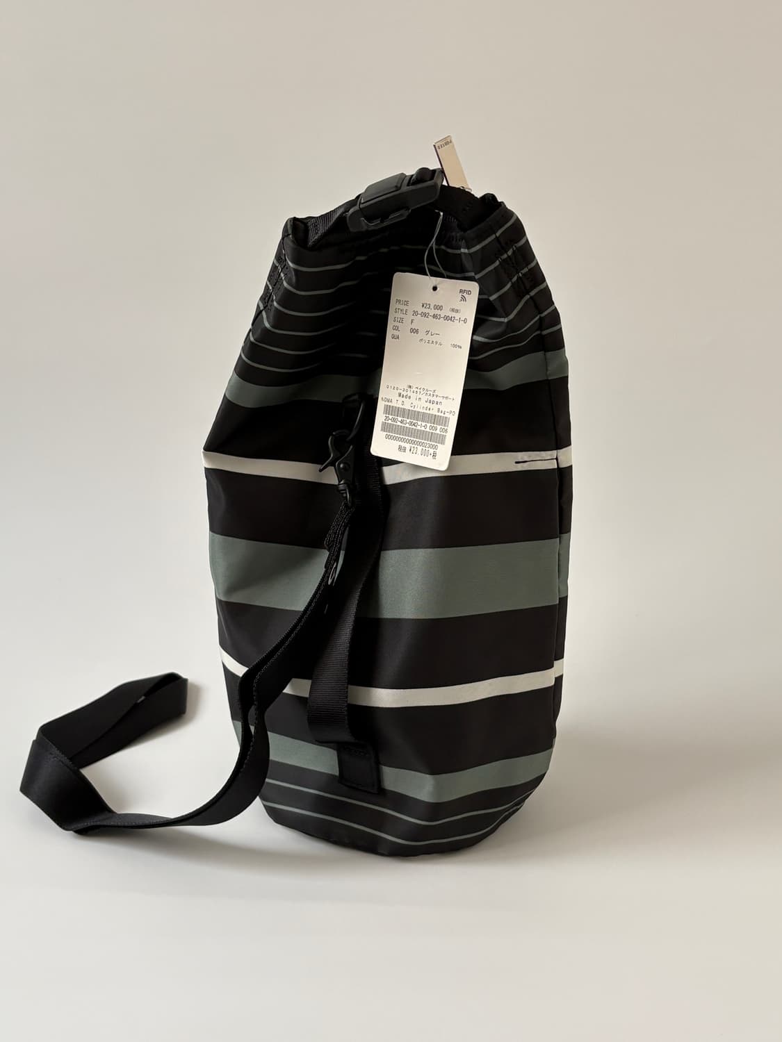 요시다포터 NOMA td 노마티디 실린더 숄더백 그레이 스트라이프 새상품 상품이미지5