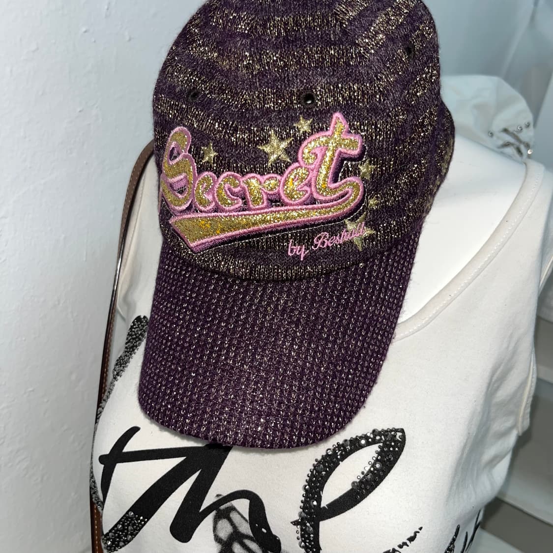 빈티지 스트라이프 글리터 볼캡 상품이미지2