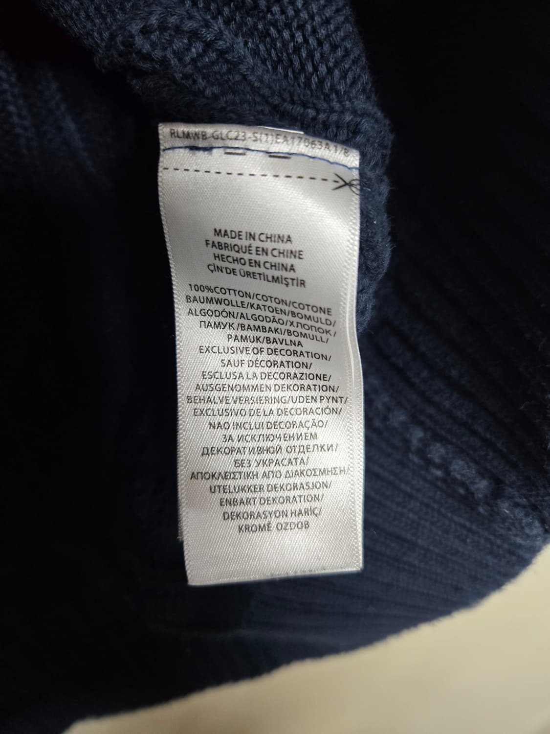 폴로 랄프로렌 꽈배기 니트 L 네이비 상품이미지5