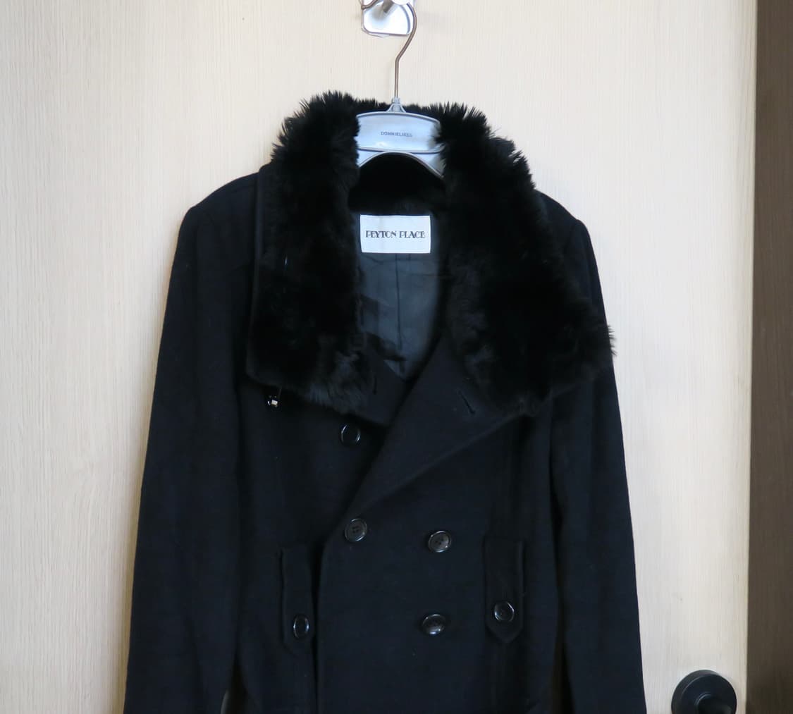 퍼 카라 울 혼방 코트 상품이미지4