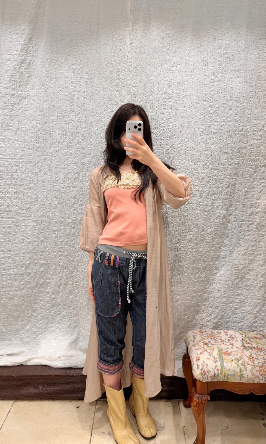 Lace coral pink sleeveless 상품이미지3