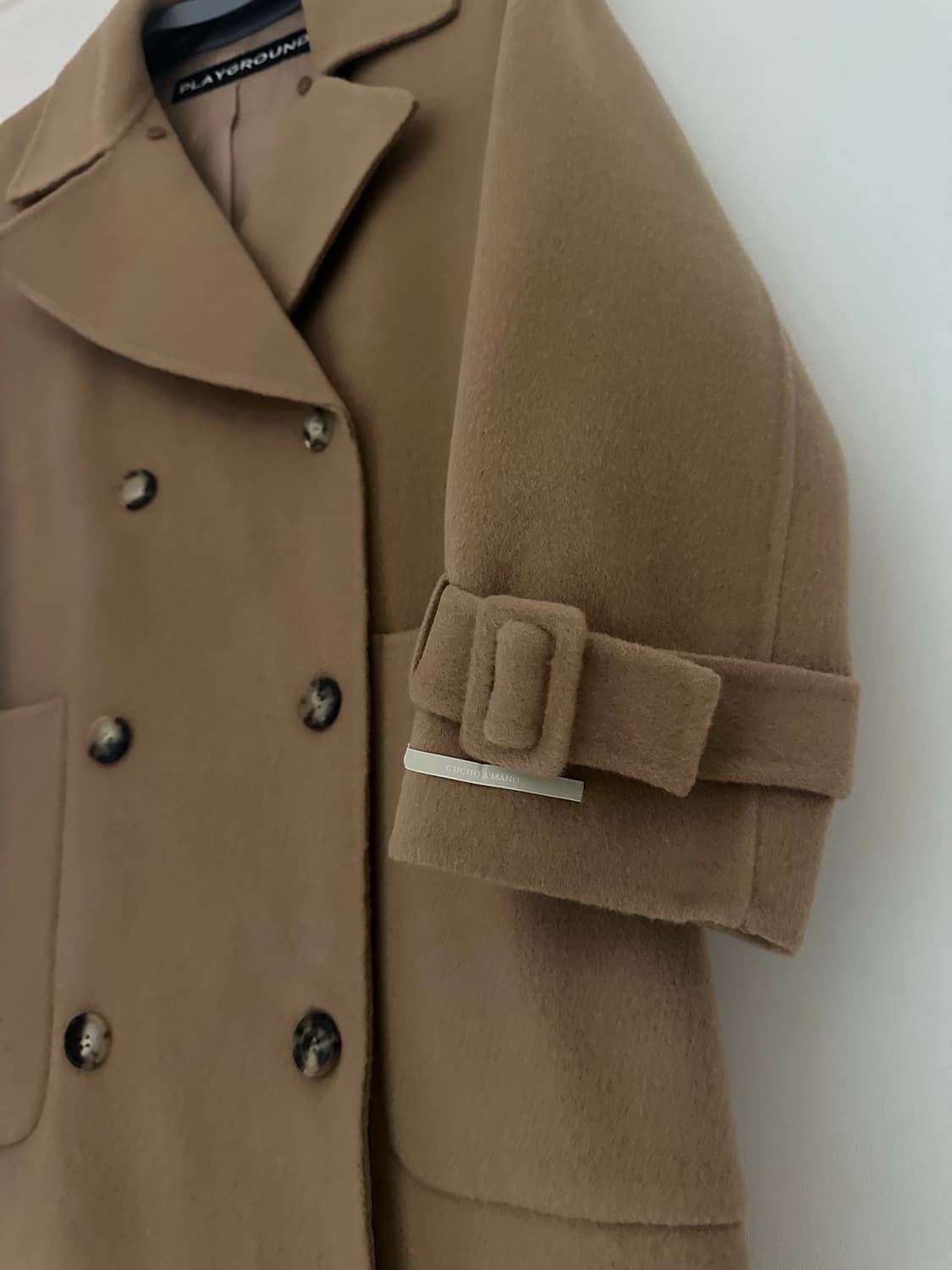 (새상품) 울100 핸드메이드 더블 롱 코트 상품이미지2