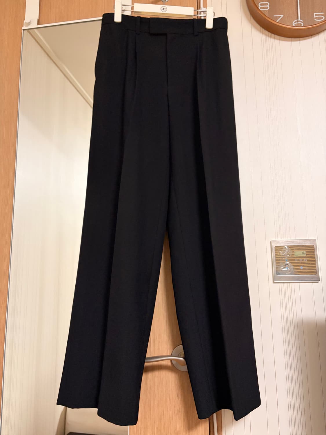 렉토 25SS 허리 밴딩 울 블렌드 팬츠 슬랙스 블랙 상품이미지3