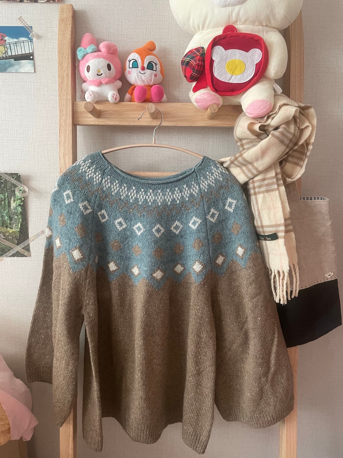 모리걸 빈티지 민트초코 니트 🩵🤎 상품이미지2