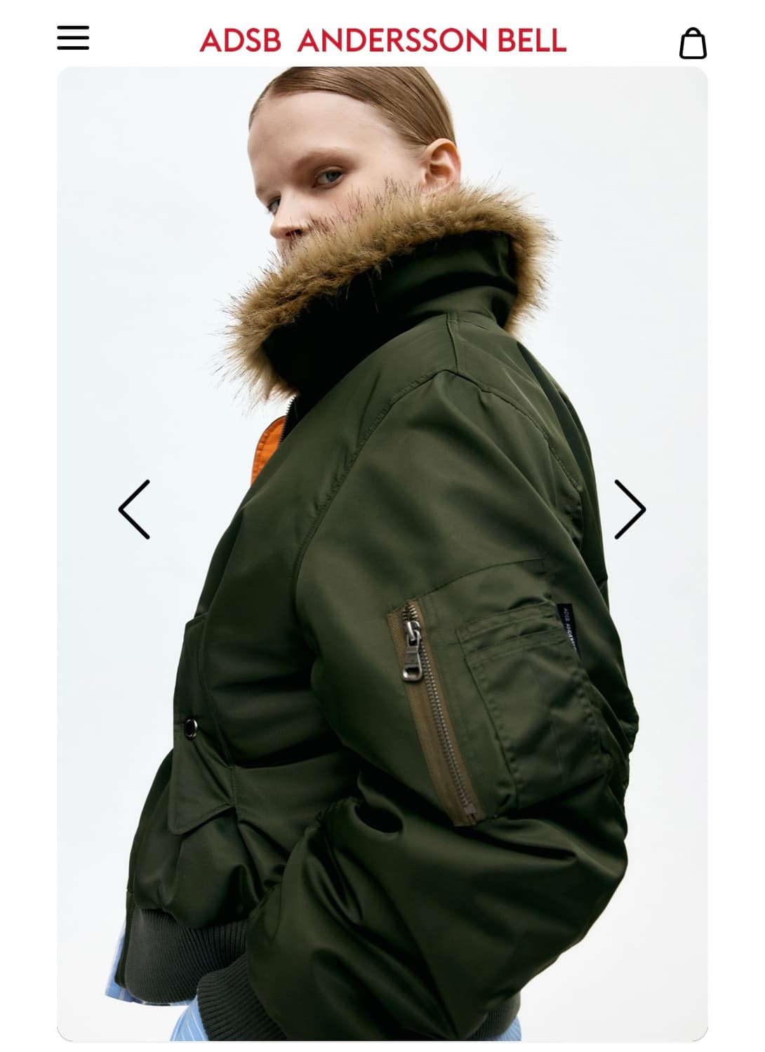 앤더슨벨 FUR COLLAR MA-1 BOMBER khaki 상품이미지5