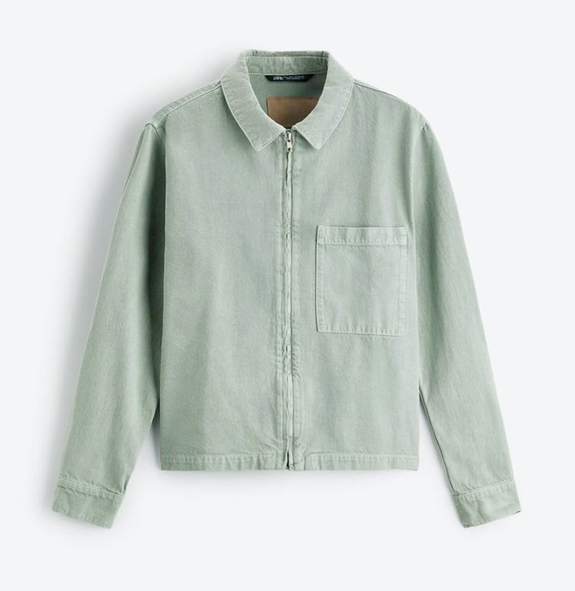 자라 ZARA 크롭 오버셔츠 자켓 라이트 그린 상품이미지1