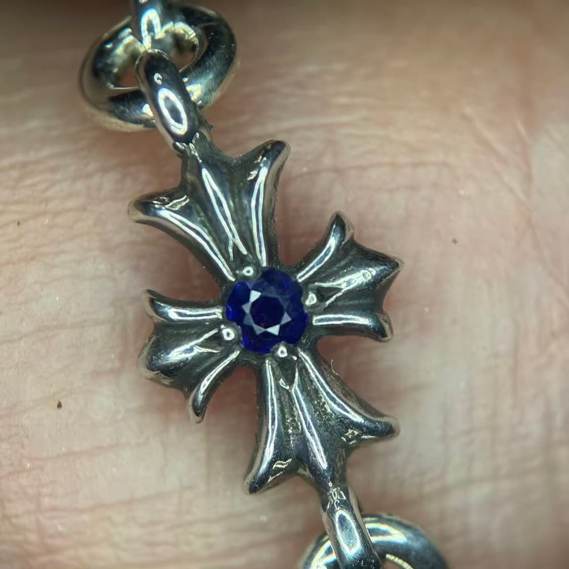 크롬하츠 타이니 팔찌 블루사파이어 풀파베 12링크 팔찌 상품이미지2