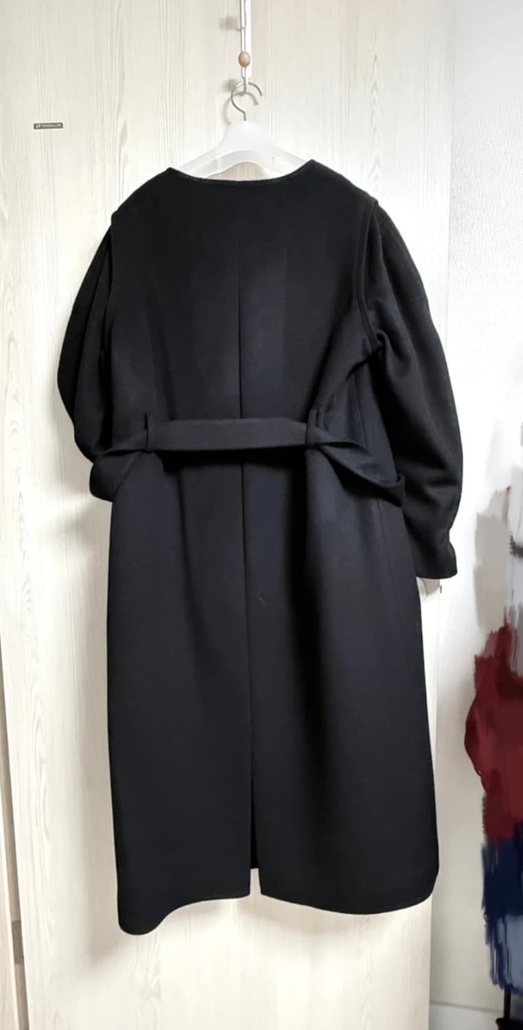 플로움 블랙 롱코트 3번입음 상품이미지5