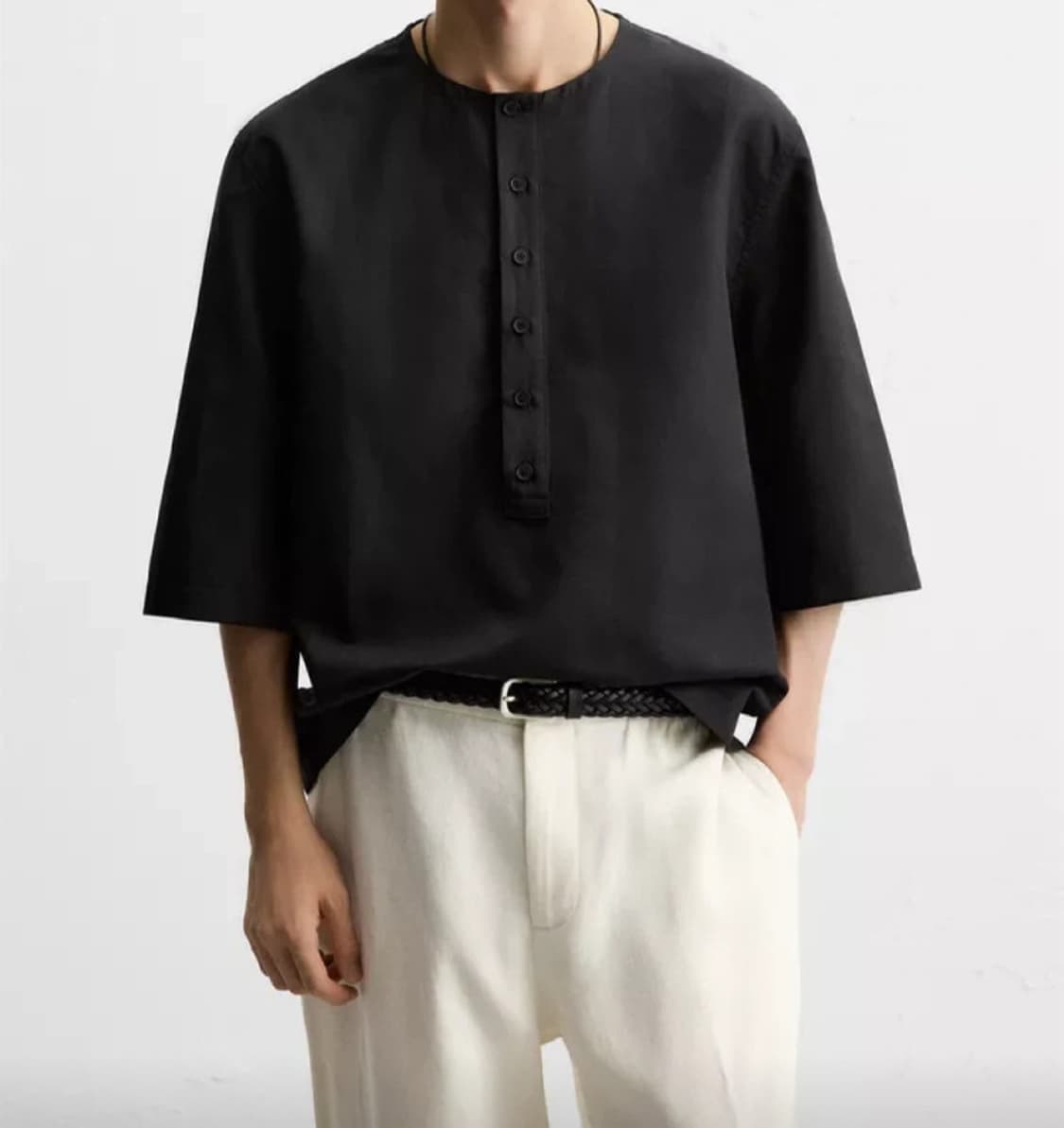 자라 린넨 카라리스 셔츠 상품이미지2