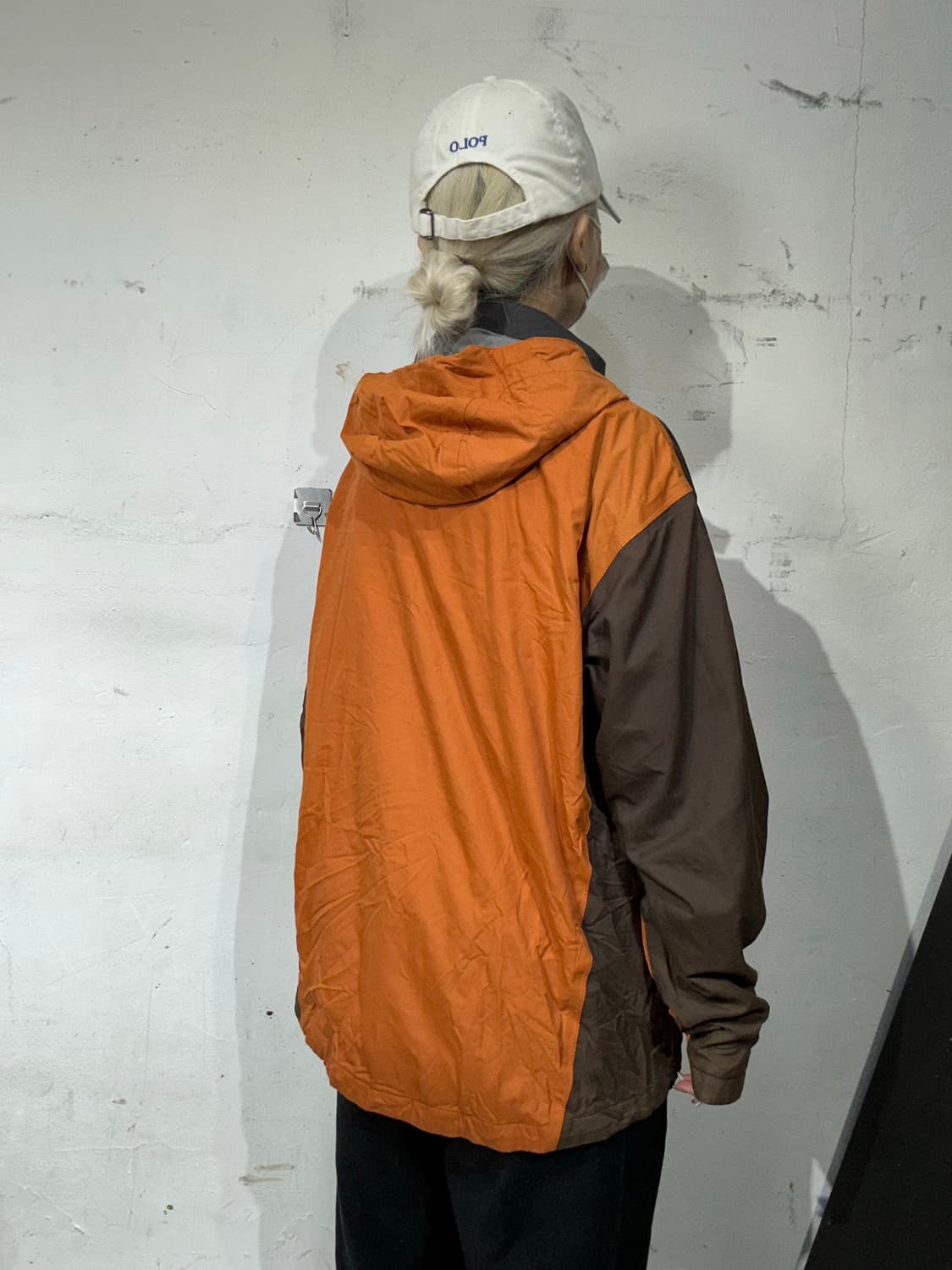 노스페이스 오렌지 하이벤트 고프코어 등산 후드 바람막이 자켓 M 상품이미지3