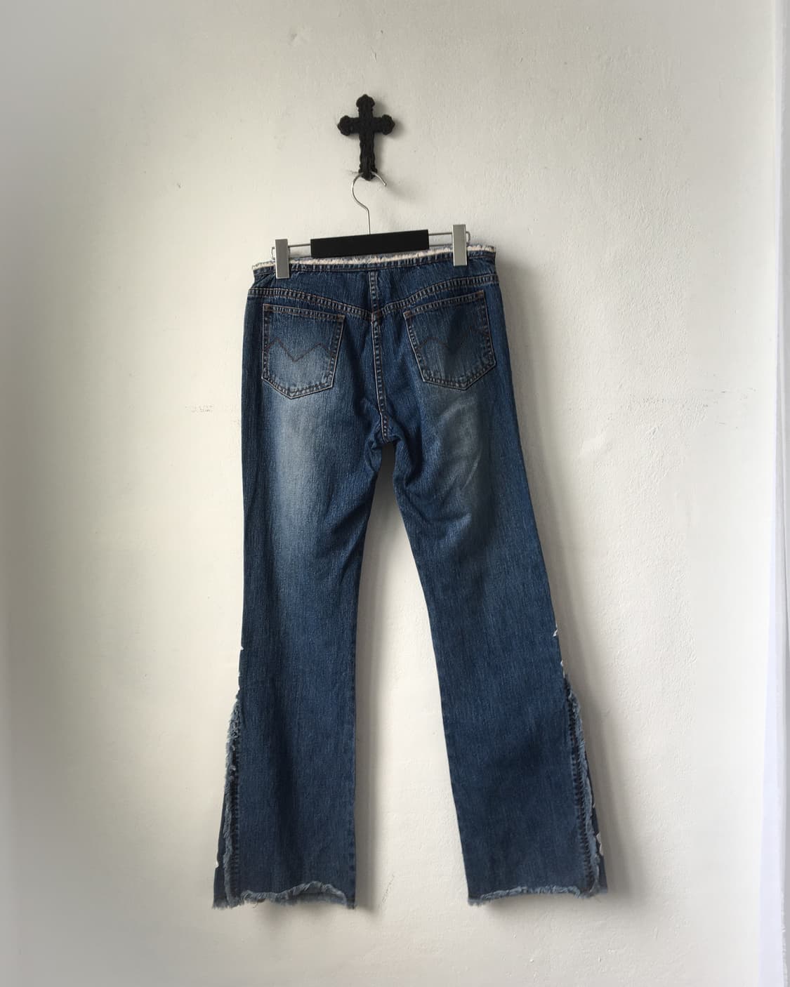 lace trimming denim pants 상품이미지2