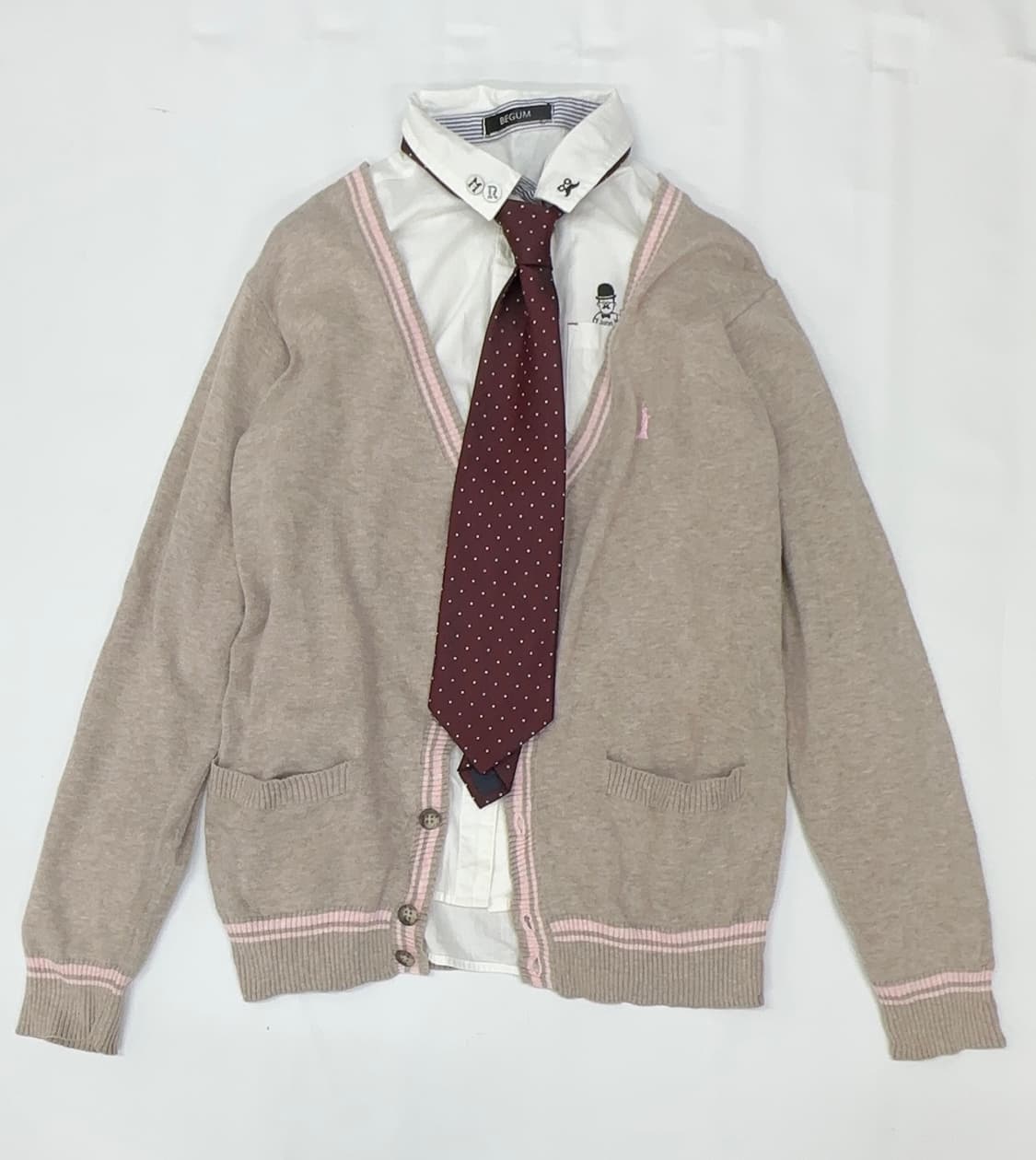 ♥️이스트보이 가디건 핑크 레드 교복 코디세트♥️넥타이 일본교복 스커트 상품이미지3