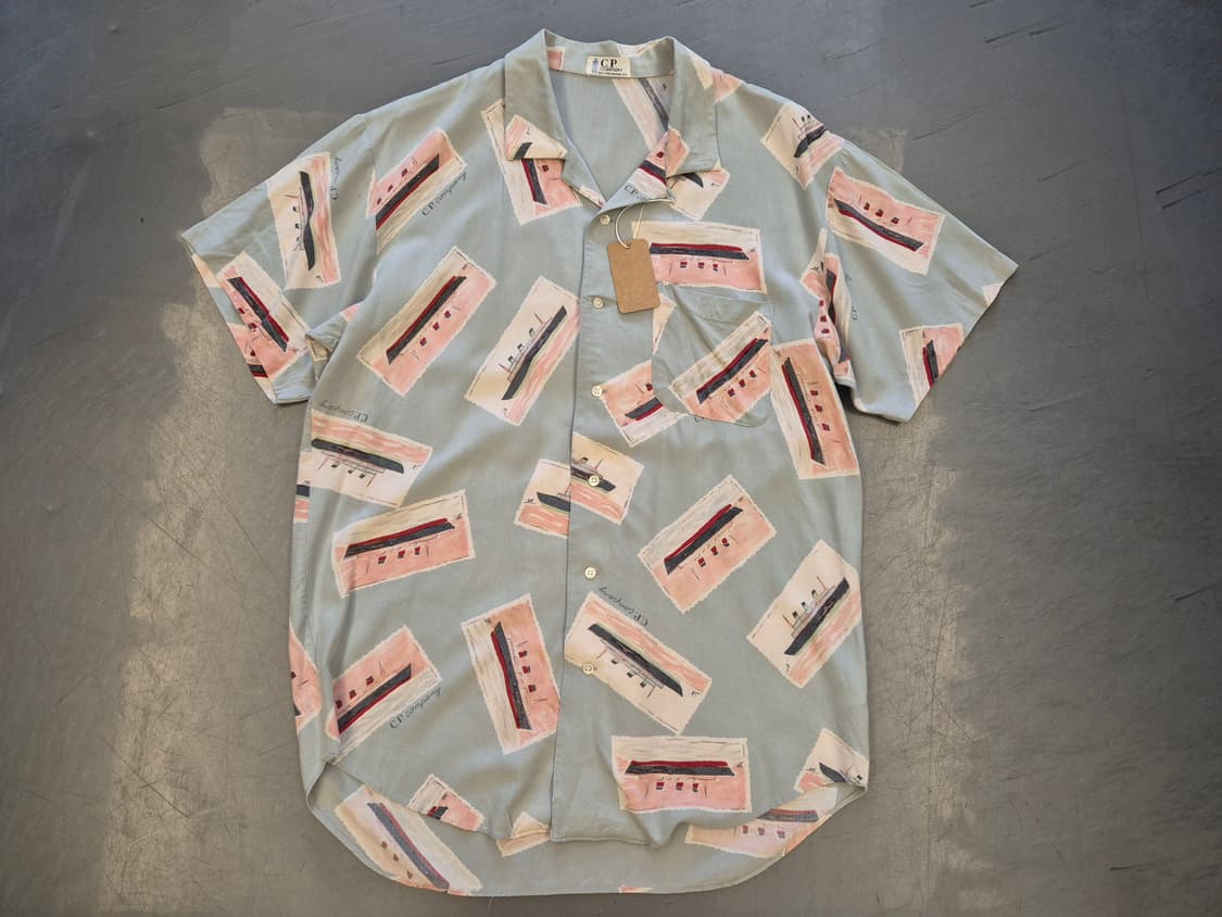 80s C.P COMPANY 오픈카라 셔츠 상품이미지1