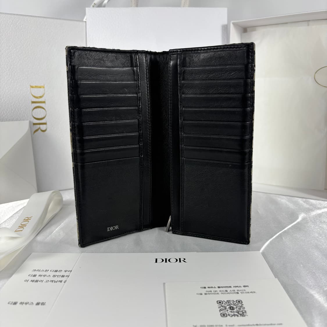 (풀박스,정품)디올 오블리크 자카드 장지갑 상품이미지4