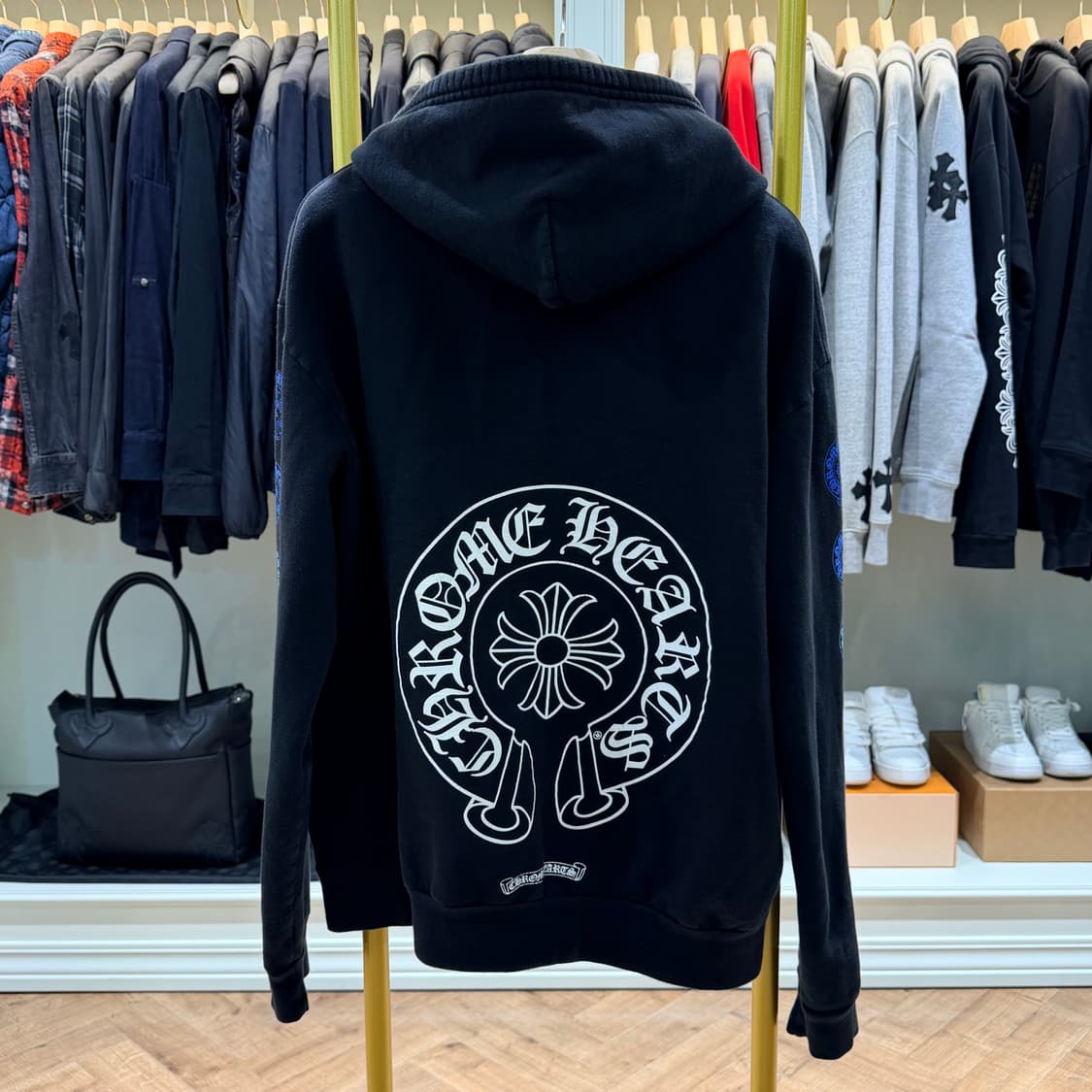 M사이즈 / 크롬하츠 홀스슈 멀티컬러 후드집업 블랙 상품이미지3