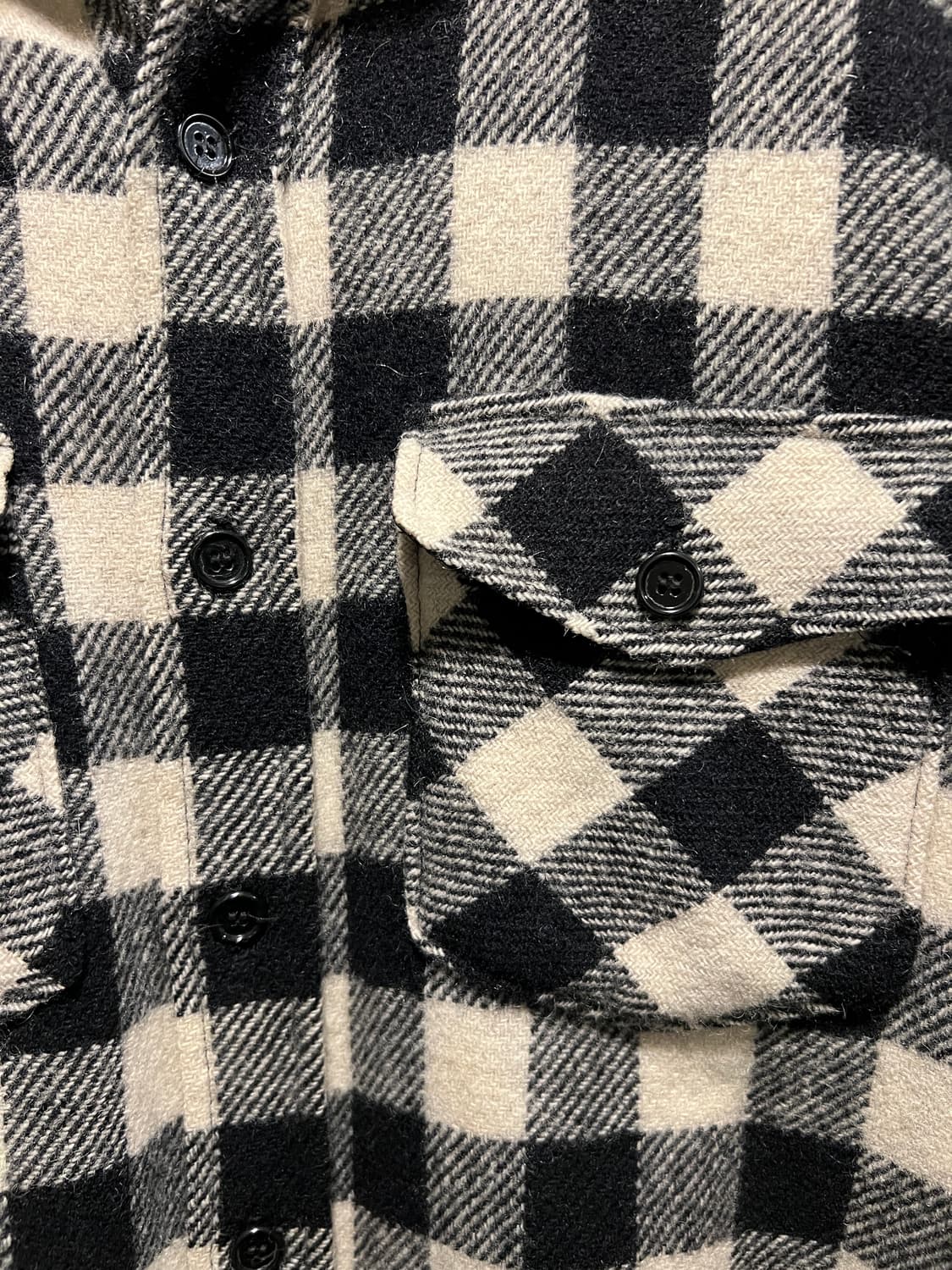 [L]80's 엘엘빈 Made in USA 울 버팔로 체크 셔츠 상품이미지3