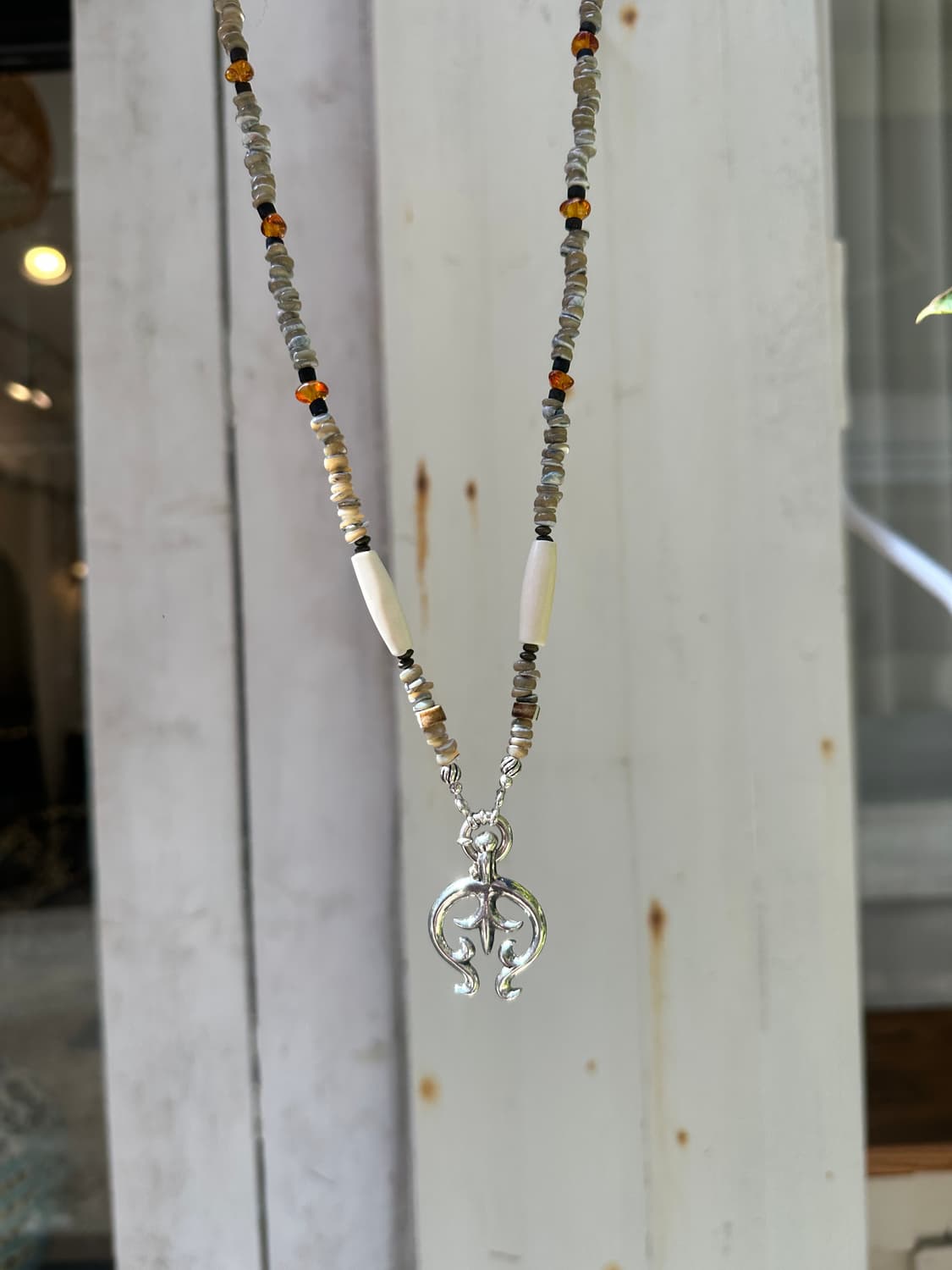 Naja 925Silver Pendant Cow Horn & Shell 상품이미지4