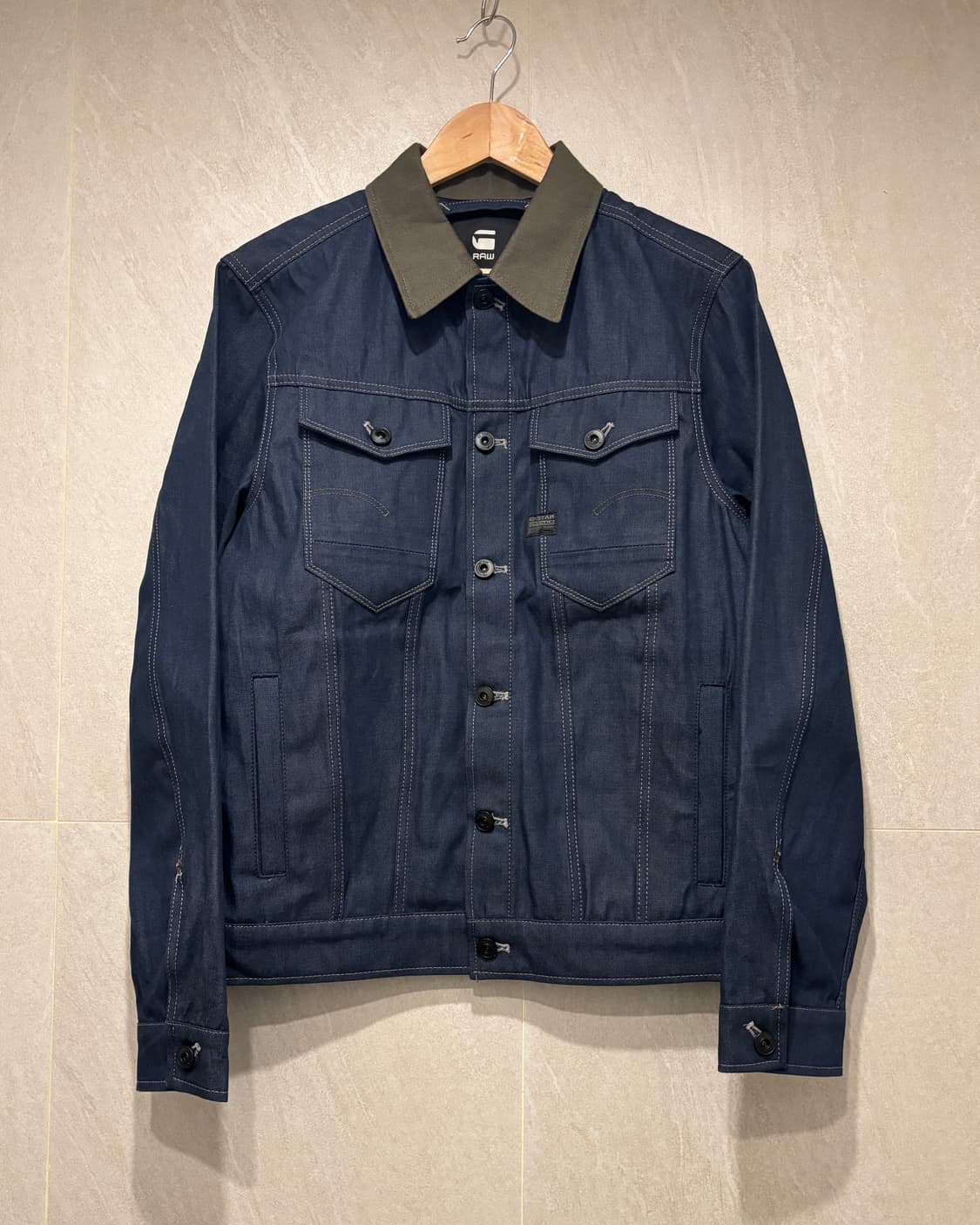 (M) 지스타 로우 ARC 3D 데님 트러커 자켓 상품이미지1