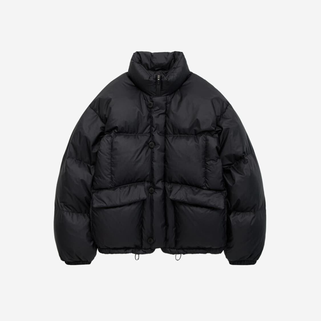 [2] 폴리테루 버튼 푸퍼 자켓 블랙 상품이미지1