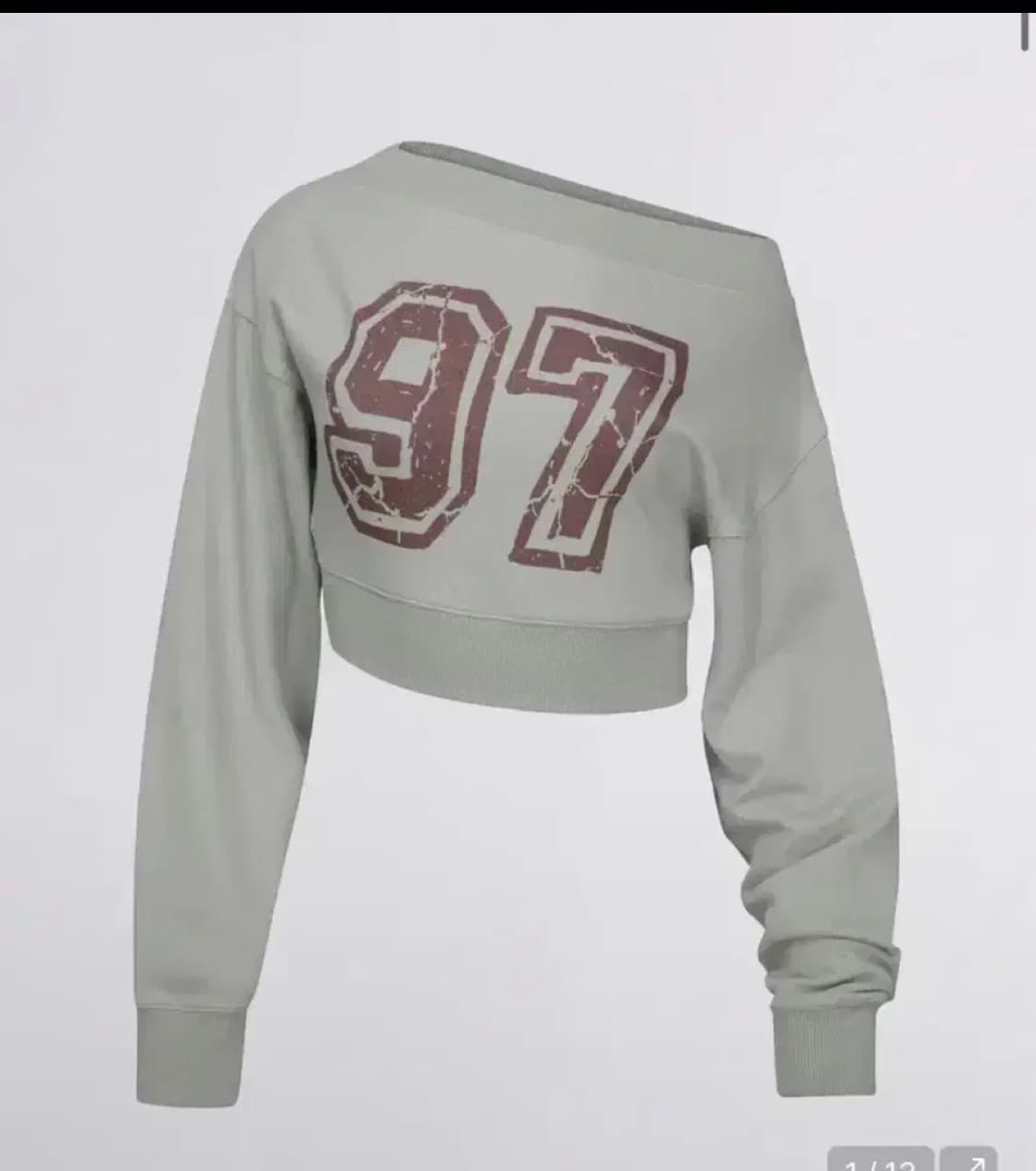 스컬프터 크롭 오프숄더 맨투맨 xs 상품이미지1