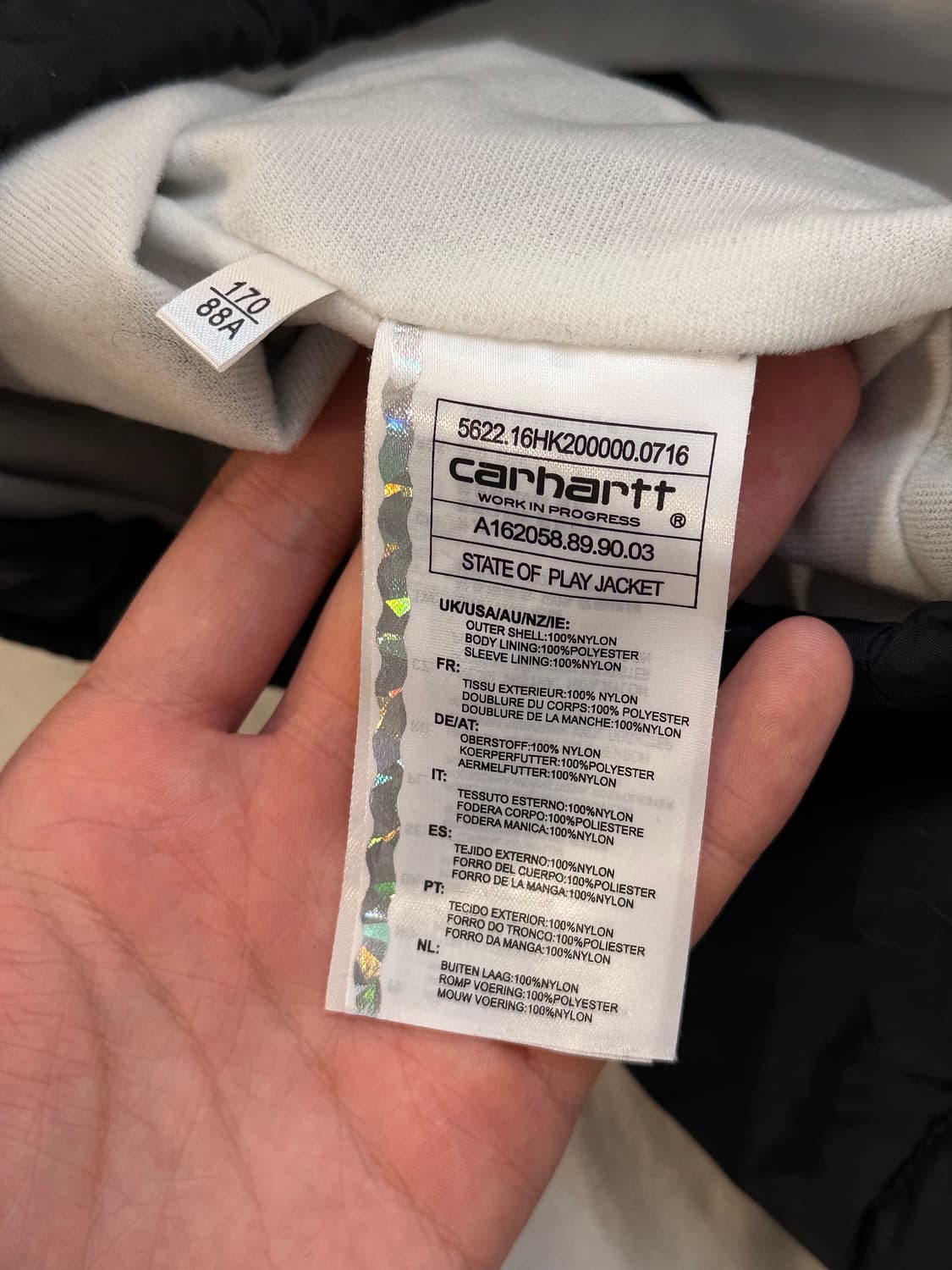 칼하트 WIP 성조기 프린팅 코치자켓 블랙 상품이미지5