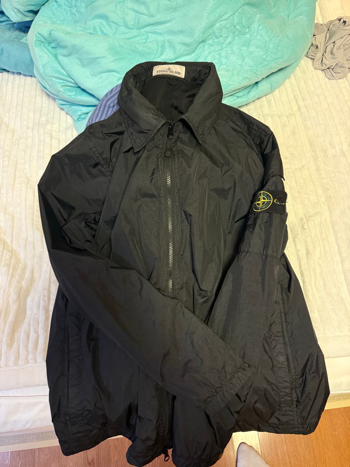 스톤아일랜드 크링클랩스 오버셔츠 바람막이 블랙L 상품이미지3