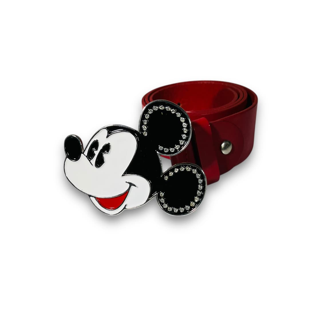 미키 마우스 쥬얼리 버클 레드 빈티지 레더 벨트 상품이미지2
