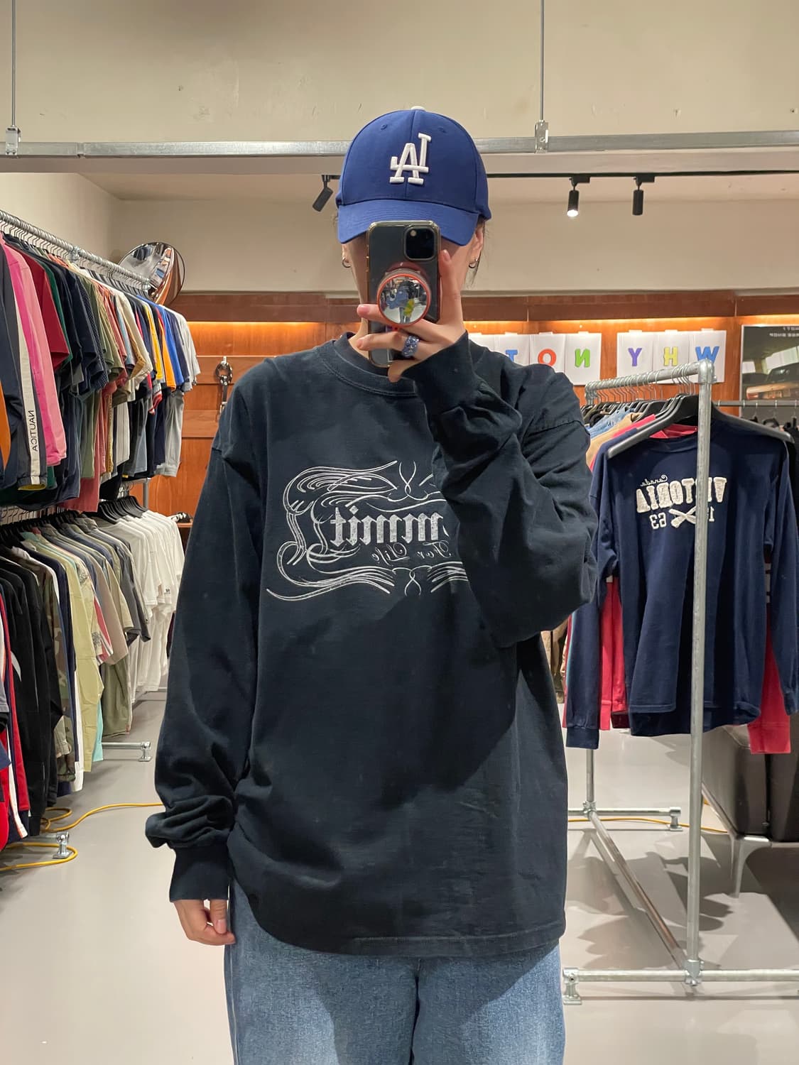 빈티지 롱슬리브 티셔츠(블랙)   상품이미지2