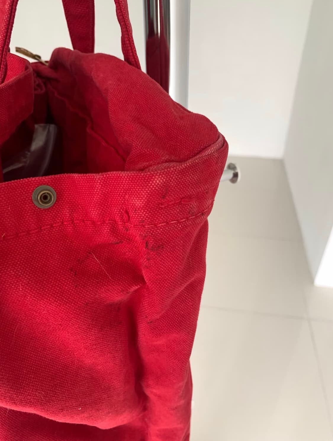 캐피탈 kapital 캔버스 도트백 레드 상품이미지7