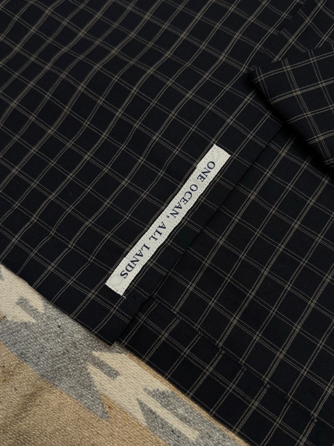 [XL][105] 나나미카 오픈 카라 파나마 플레이드 셔츠 네이비 상품이미지5