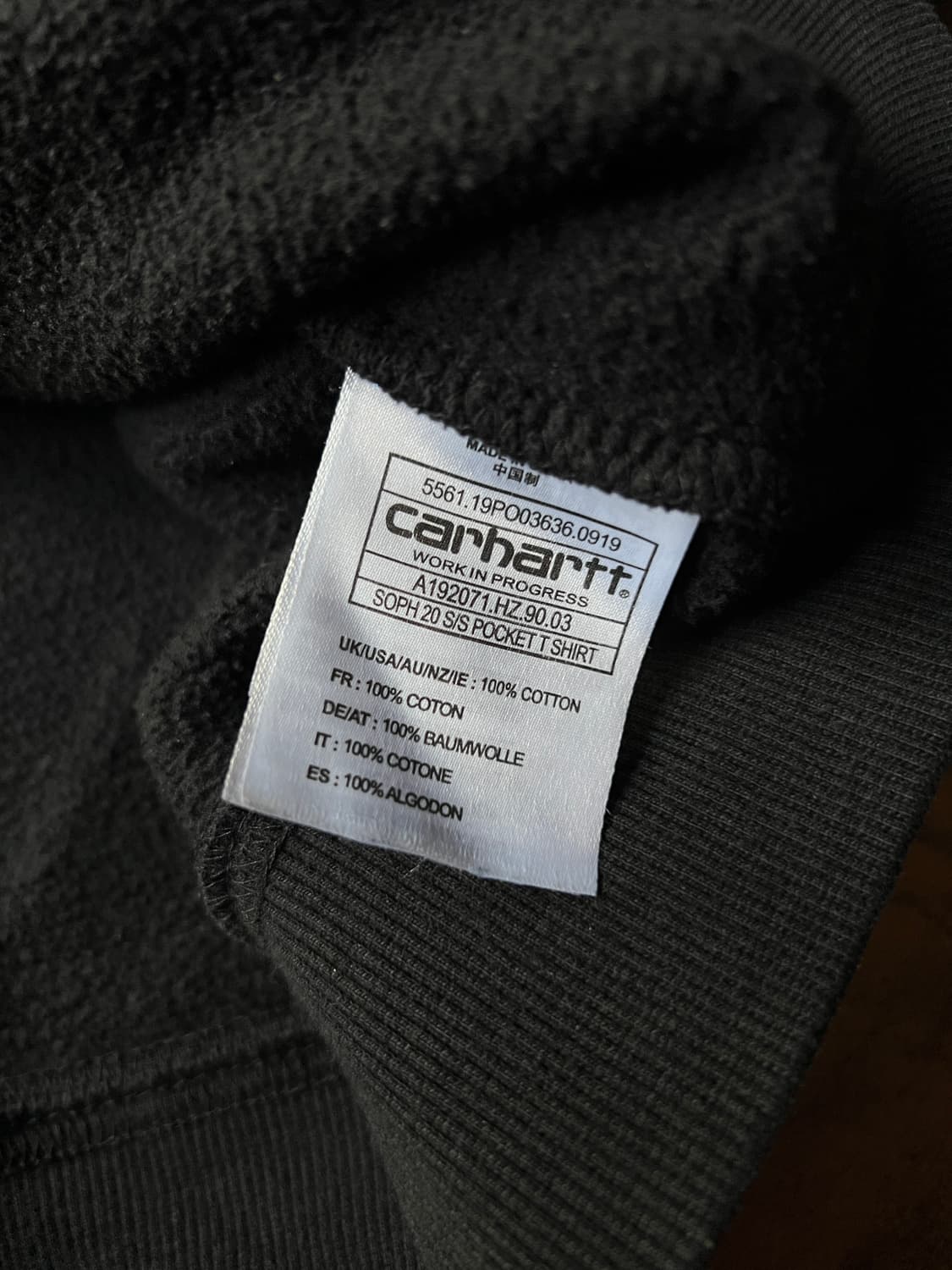 [L]칼하트x소프넷 블랙 후드 티셔츠 상품이미지7