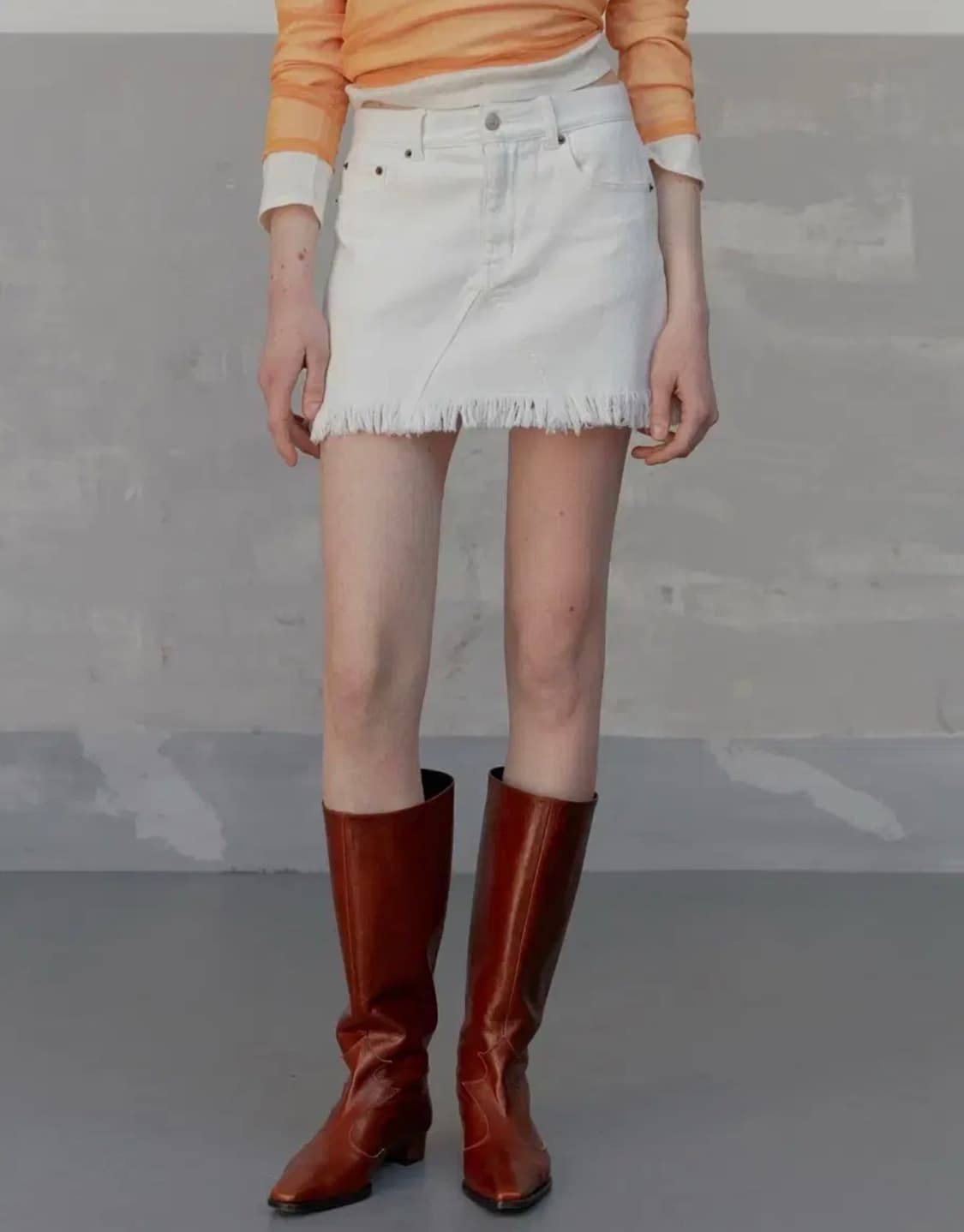 솔티페블 미니 스커트 LOW WAIST DENIM SHORT SKIRT 상품이미지1