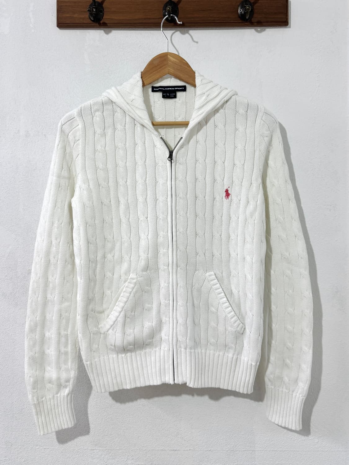 폴로 화이트 후드집업 상품이미지2