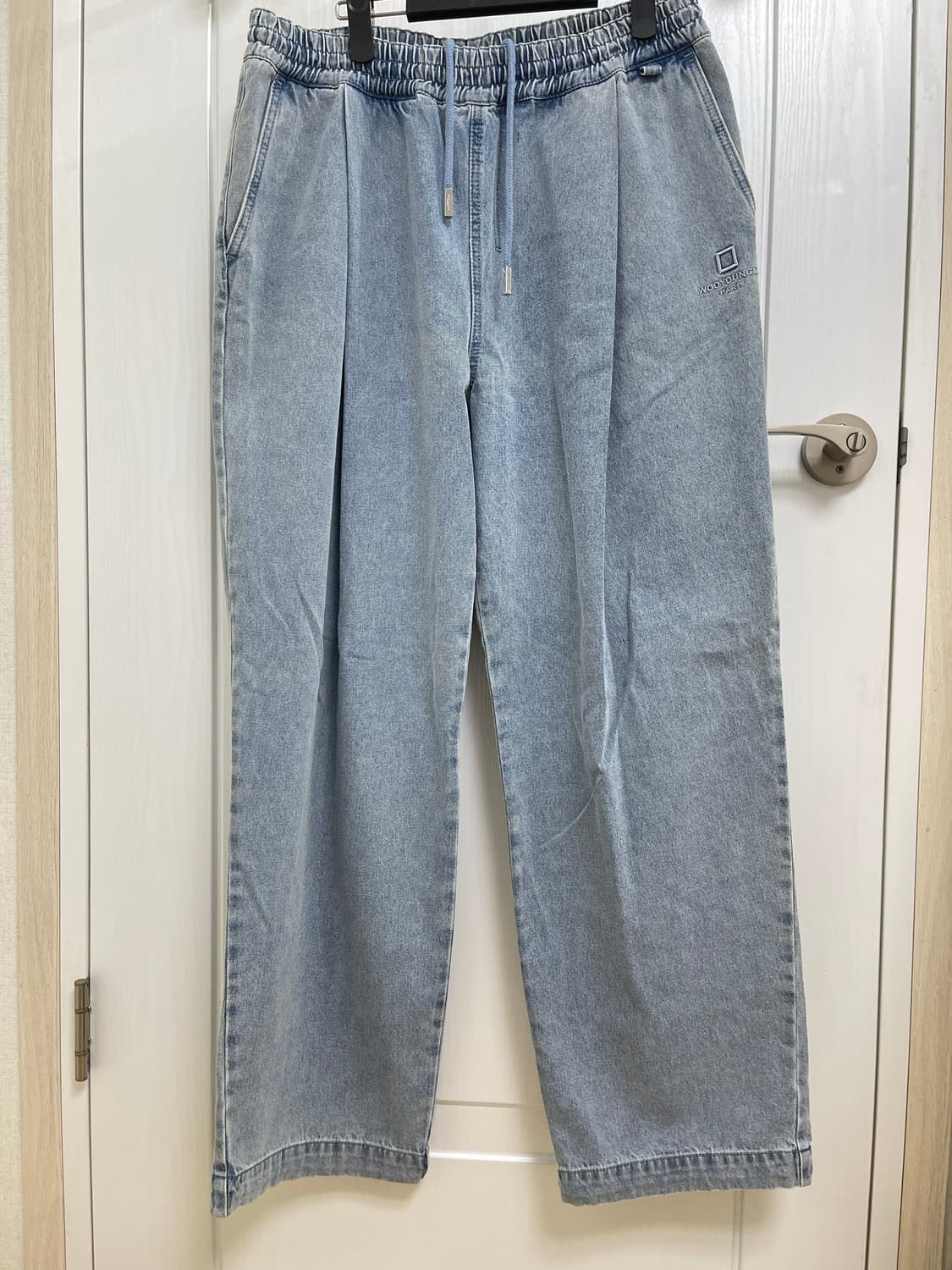 [거의 새것] 우영미 블루 와이드 밴딩 데님 팬츠 50사이즈 상품이미지1