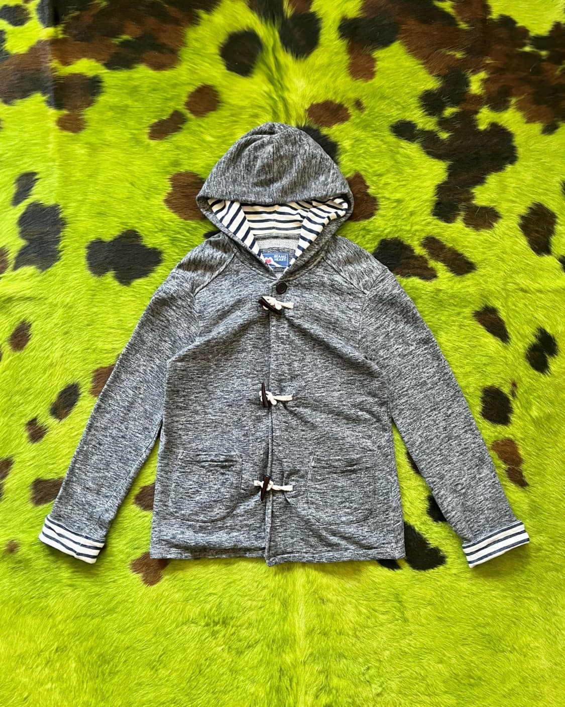 Old BEAMS Stripe Trim Duffle Hood Jacket 상품이미지5