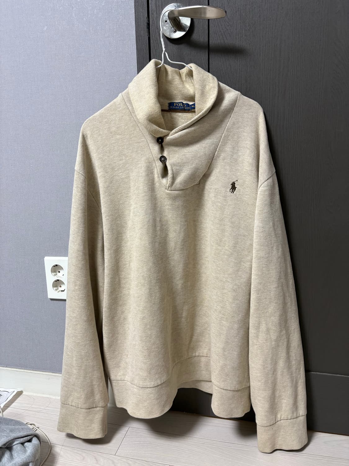 [유일매물!] 폴로 숄 칼라 스웨트 셔츠 베이지 상품이미지9