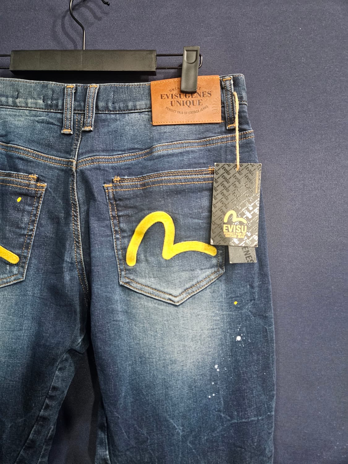 에비수 블루 남성 슬림핏 허리 32 스판 데님팬츠  상품이미지7