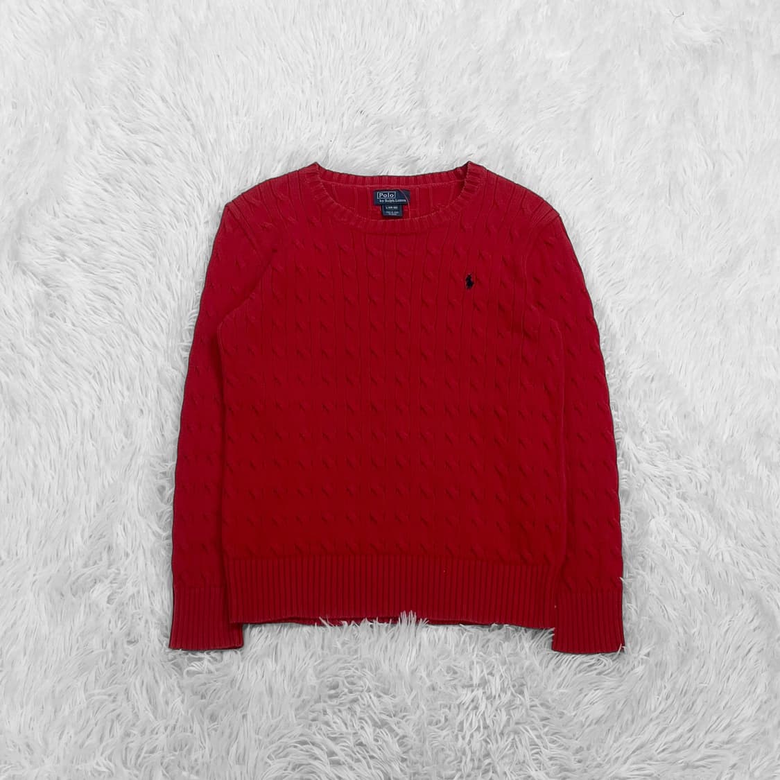 폴로 랄프로렌 포니 로고 케이블 니트 레드 상품이미지2