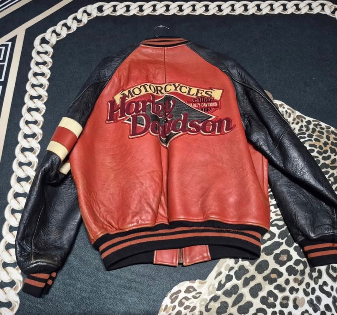 (희귀) 90's 할리 데이비스 그랜드 슬램 올드스쿨 레더 자켓 L 상품이미지2