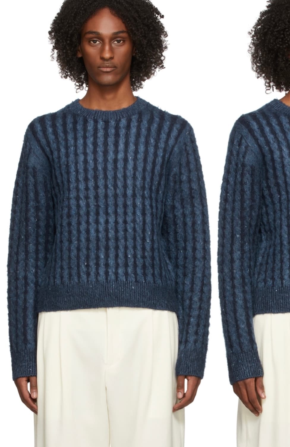 Acne Studios 아크네스튜디오 케이블 니트 스웨터 미드블루 M 상품이미지1